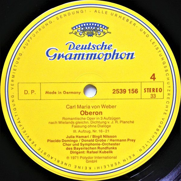 Cover zu Carl Maria von Weber - Birgit Nilsson • Julia Hamari • Placido Domingo, Hermann Prey • Donald Grobe, Chor Des Bayerischen Rundfunks Und Symphonie-Orchester Des Bayerischen Rundfunks ; Rafael