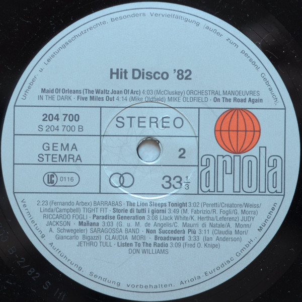 Cover zu Various - Super 20 - Hit Disco '82 | 1982 | Vinyl, LP, Compilation | Electronic, Rock | Germany