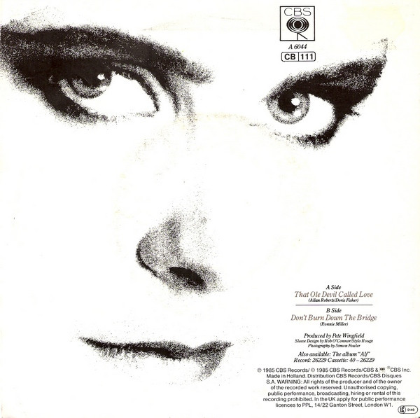 Cover zu Alison Moyet - That Ole Devil Called Love | 1985 | Vinyl | Jazz, Pop | Europe Schallplatten Ankauf