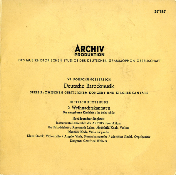 Cover zu Dieterich Buxtehude - Norddeutscher Singkreis, Ilse Brix-Meinert, Rosemarie Lahrs, Mechthild Knak, Johannes Koch, Klaus Storck, Angelo Viale, Mathias Siedel Dirigent Gottfried Wolters - 2 We