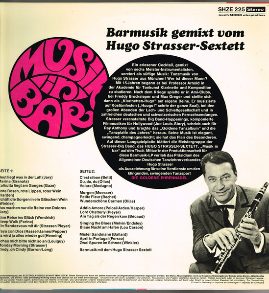 Cover zu Das Hugo Strasser-Sextett - Musik In Bar | Vinyl | Jazz, Pop | Germany