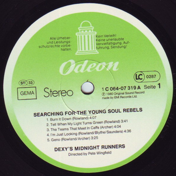 Cover zu Dexys Midnight Runners - Searching For The Young Soul Rebels | 1980 | Vinyl | Rock | Germany