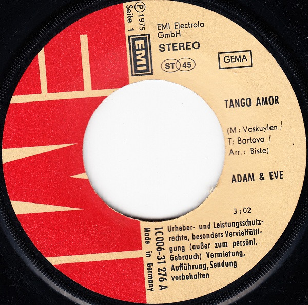 Cover zu Adam & Eve (6) - Tango Amor | 1975 | Vinyl | Pop | Germany Schallplatten Ankauf