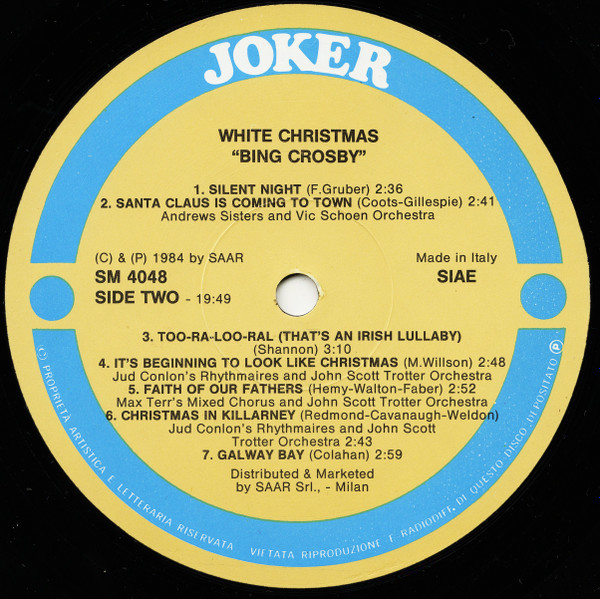 Cover zu Bing Crosby - White Christmas | 1984 | Vinyl | Pop | Italy