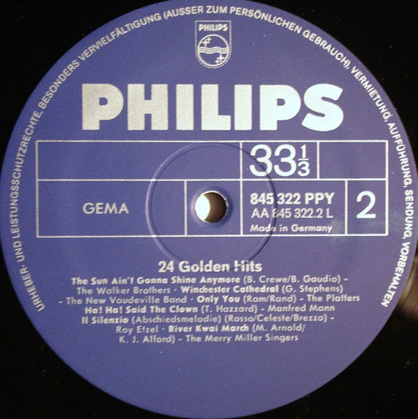 Cover zu Various - 24 Golden Hits | Vinyl | Jazz, Rock, Pop, Stage & Screen | Germany