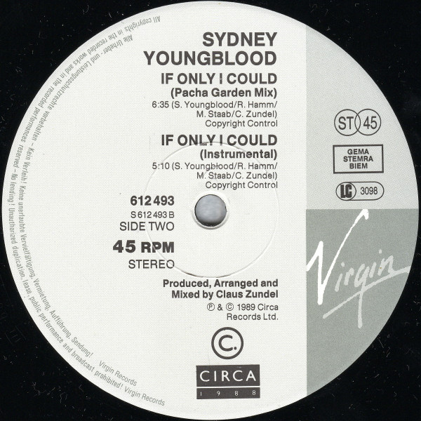 Cover zu Sydney Youngblood - If Only I Could | 1989 | Vinyl | Electronic, Pop | Europe Schallplatten Ankauf