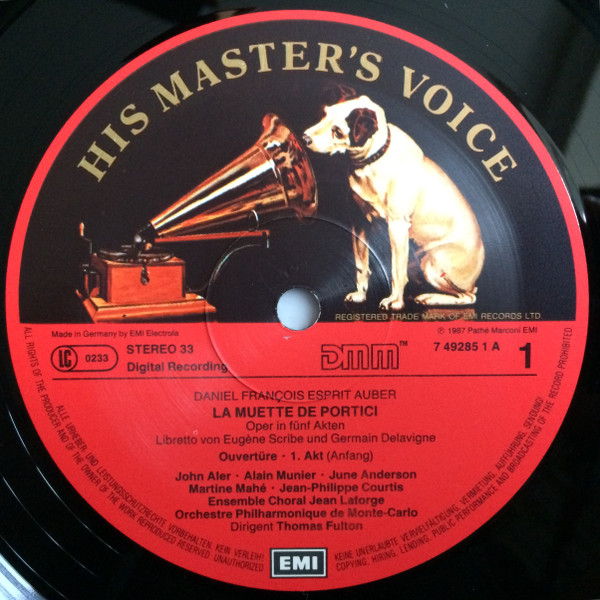 Cover zu Daniel-Francois-Esprit Auber - Alfredo Kraus, June Anderson, John Aler, Jean-Philippe Lafont, Ensemble Choral Jean Laforge, Orchestre Philharmonique De Monte-Carlo, Thomas Fulton - La Muette Schallplatten Ankauf