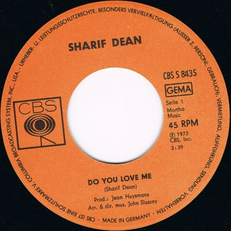 Cover zu Sharif Dean - Do You Love Me? / In The Summer Holidays | 1973 | Vinyl | Pop | Germany