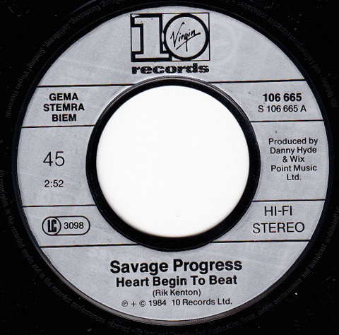 Cover zu Savage Progress - Heart Begin To Beat | 1984 | Vinyl, 7
