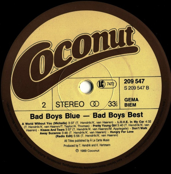 Cover zu Bad Boys Blue - Bad Boys Best | 1989 | Vinyl | Electronic | Germany