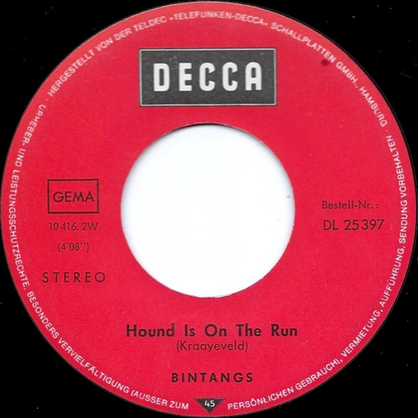 Cover zu Bintangs - Travelling In The U.S.A. / Hound Is On The Run | 1970 | Vinyl | Rock | Germany Schallplatten Ankauf