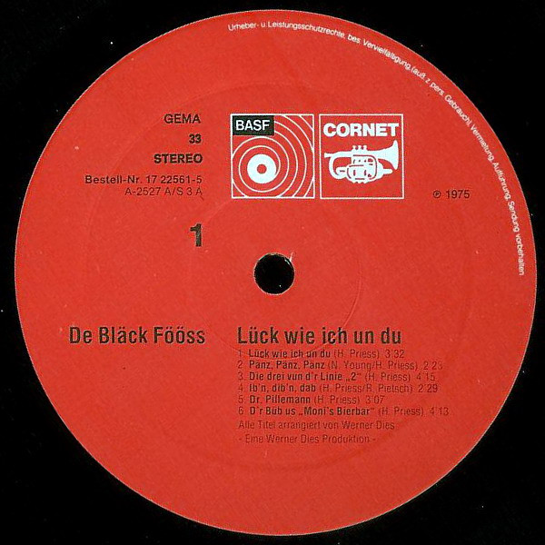 Cover zu Bläck Fööss - Lück Wie Ich Un Du | 1975 | Vinyl | Pop, Folk, World, & Country | Germany Schallplatten Ankauf