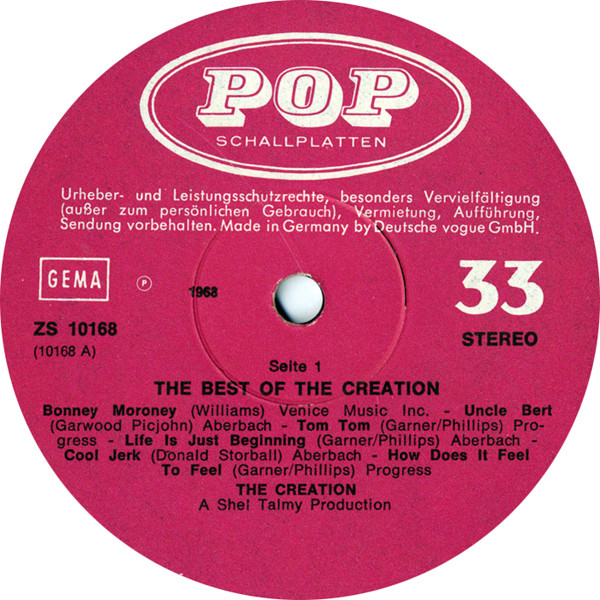 Cover zu The Creation (2) - The Best Of The Creation | 1968 | Vinyl | Rock | Germany