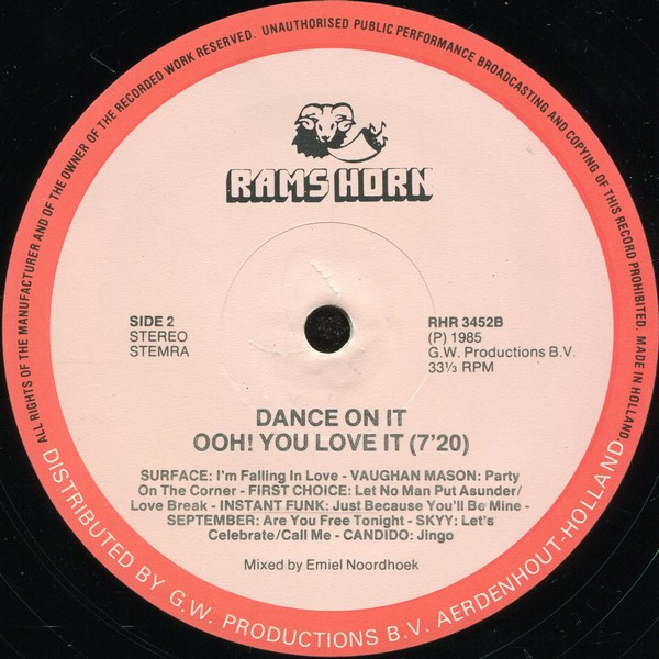 Cover zu Various - Dance On It Ooh! You Love It | 1985 | Vinyl | Funk / Soul | Netherlands