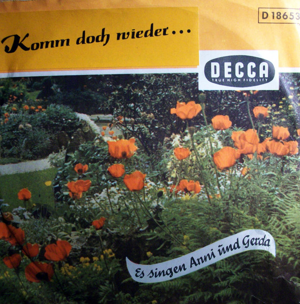 Cover zu Anni Und Gerda / Die Benicarlos - Komm Doch Wieder / Blauer Himmel, Weiße Wolken, Grüne Wälder | 1957 | Vinyl | Pop | Germany