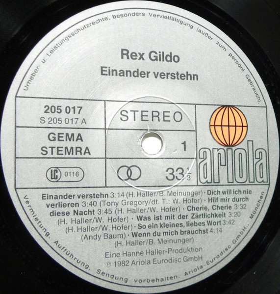 Cover zu Rex Gildo - Einander Verstehn | 1982 | Vinyl | Pop | Germany Schallplatten Ankauf