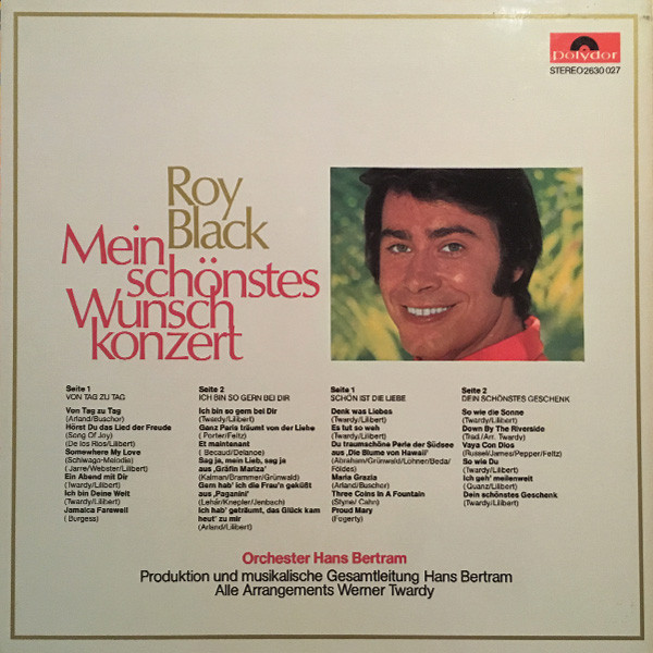 Cover zu Roy Black - Mein Schönstes Wunschkonzert | 1970 | Vinyl | Pop | Germany