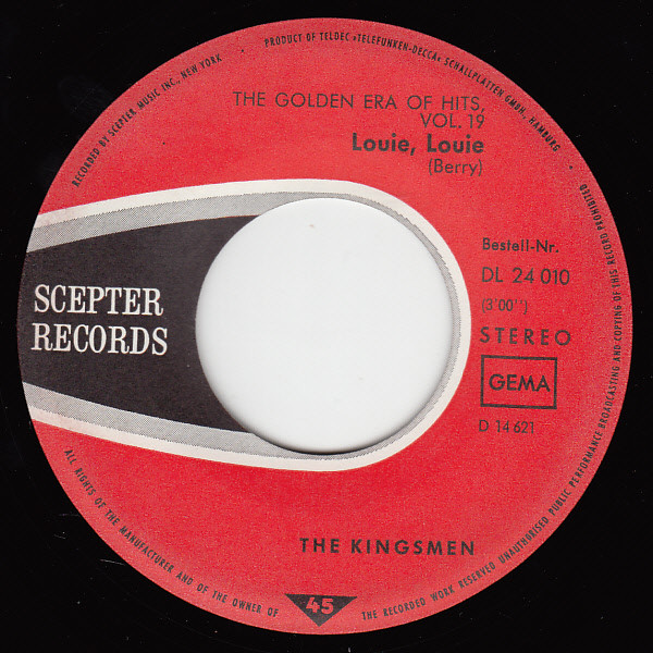 Cover zu The Kingsmen - Louie, Louie / Something's Got A Hold On Me | Vinyl | Rock | Germany Schallplatten Ankauf