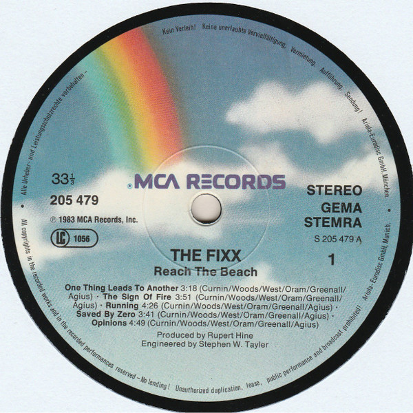 Cover zu The Fixx - Reach The Beach | 1983 | Vinyl, LP, Album | Electronic, Rock, Pop | Europe