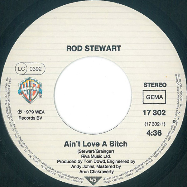 Cover zu Rod Stewart - Ain't Love A Bitch | 1979 | Vinyl | Rock | Germany Schallplatten Ankauf