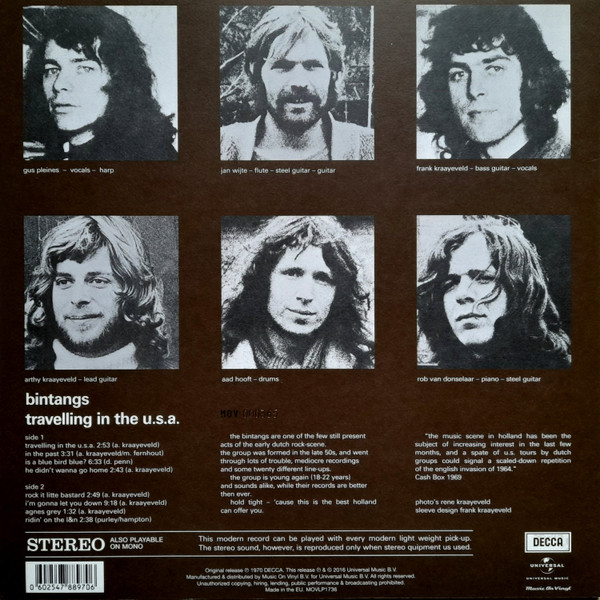 Cover zu Bintangs - Travelling In The U.S.A. | 2022 | Vinyl | Rock, Blues | Netherlands