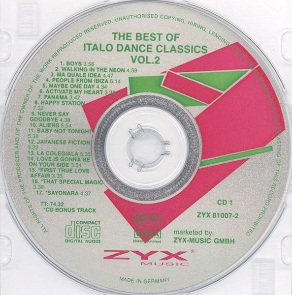 Cover zu Various - The Best Of Italo Dance Classics Vol. 2 | 1994 | CD, Compilation | Electronic, Funk / Soul | Germany