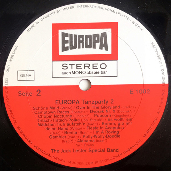 Cover zu The Jack Lester Special Band - Europa Tanzparty 2 | 1973 | Vinyl | Jazz, Pop, Classical, Folk, World, & Country | Germany Schallplatten Ankauf