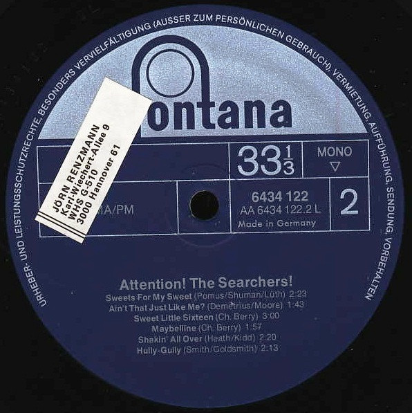 Cover zu The Searchers - Attention! The Searchers! | 1972 | Vinyl | Rock, Pop | Germany