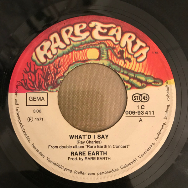 Cover zu Rare Earth - What'd I Say | 1972 | Vinyl | Rock, Funk / Soul | Germany Schallplatten Ankauf