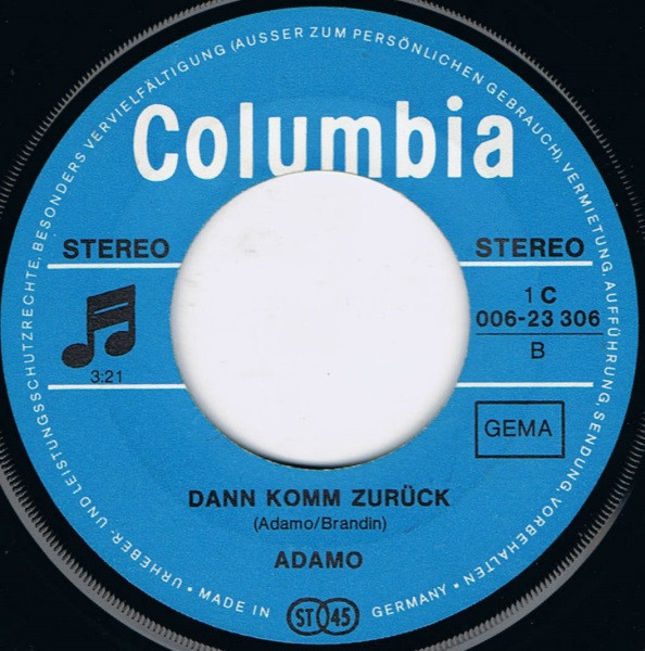 Cover zu Adamo - Bis Morgen - Auf Dem Mond Mit Dir | 1971 | Vinyl | Pop | Germany