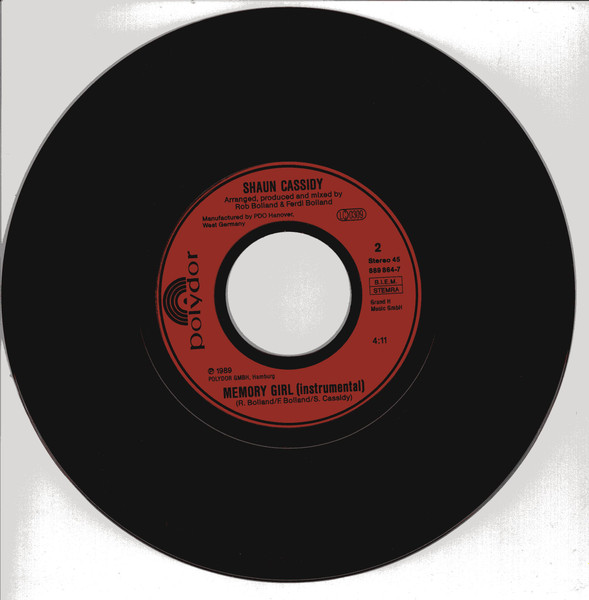 Cover zu Shaun Cassidy - Memory Girl | 1989 | Vinyl | Rock, Pop | Germany Schallplatten Ankauf