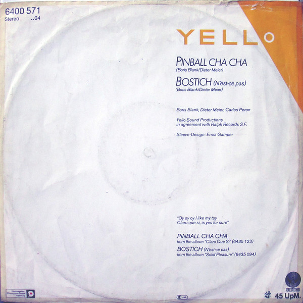 Cover zu Yello - Pinball Cha Cha / Bostich (N'est-Ce Pas) | 1982 | Vinyl, 12