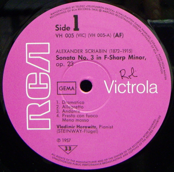Cover zu Alexander Scriabin, Vladimir Horowitz - Scriabin | 1974 | Vinyl | Classical | Germany