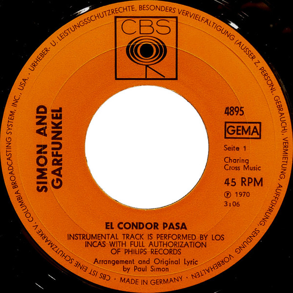 Cover zu Simon & Garfunkel - El Condor Pasa | 1970 | Vinyl | Rock | Germany