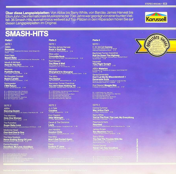 Cover zu Various - Smash Hits | 1986 | Vinyl | Pop | Germany Schallplatten Ankauf