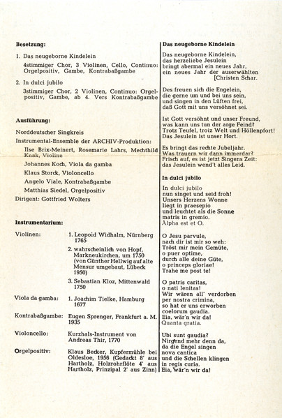 Cover zu Dieterich Buxtehude - Norddeutscher Singkreis, Ilse Brix-Meinert, Rosemarie Lahrs, Mechthild Knak, Johannes Koch, Klaus Storck, Angelo Viale, Mathias Siedel Dirigent Gottfried Wolters - 2 We Schallplatten Ankauf