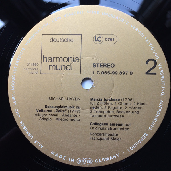 Cover zu Wolfgang Amadeus Mozart / Christoph Willibald Gluck / Michael Haydn, Collegium Aureum, Franzjosef Maier - Alla Turca | 1980 | Vinyl | Classical | Germany