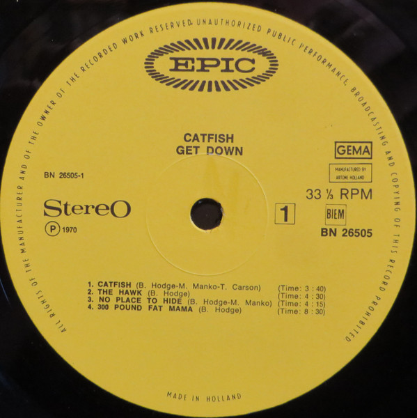 Cover zu Catfish (6) - Get Down | 1970 | Vinyl | Rock, Blues | Europe
