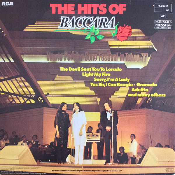 Cover zu Baccara - The Hits Of Baccara | 1978 | Vinyl | Electronic, Pop | Germany