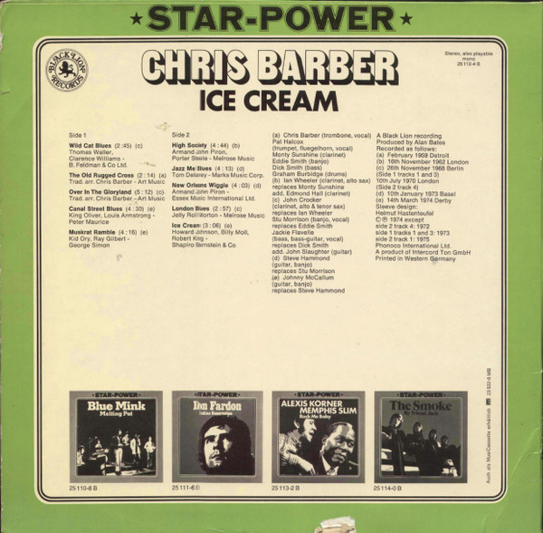 Cover zu Chris Barber - Ice Cream | Vinyl | Jazz, Blues | Germany Schallplatten Ankauf