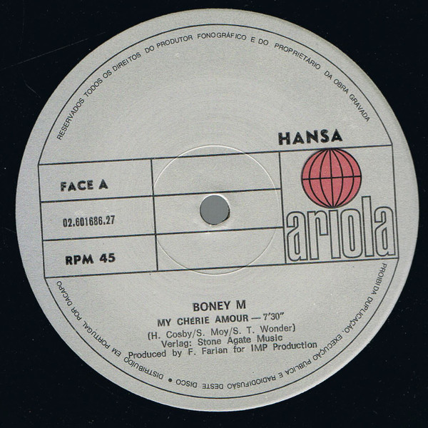 Cover zu Boney M. - My Chérie Amour (U.S. Club-Mix - Special Extended) | 1985 | Vinyl | Electronic | Portugal Schallplatten Ankauf
