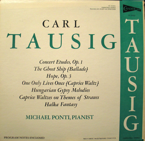 Cover zu Carl Tausig, Michael Ponti - Etudes / Ghost Ship / Expectation / Hung. Melodies / Valse-Caprices | 1971 | Vinyl | Classical | US Schallplatten Ankauf