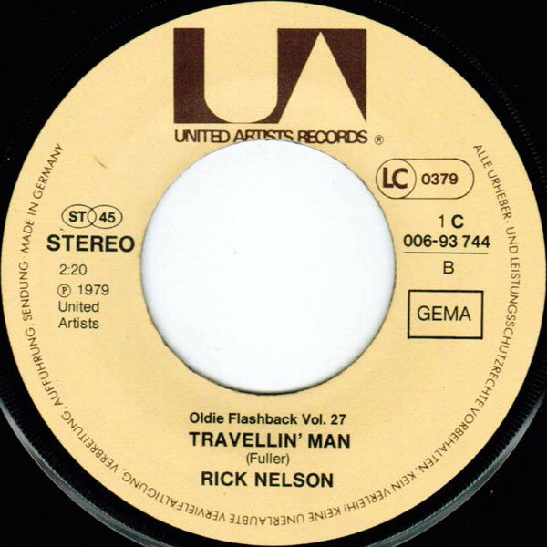 Cover zu Ricky Nelson (2) - Hello Mary Lou / Travellin' Man | 1979 | Vinyl | Rock | Germany Schallplatten Ankauf