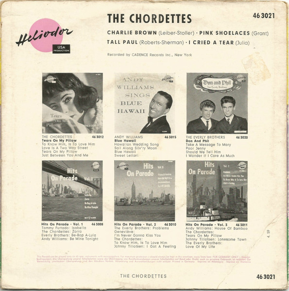 Cover zu The Chordettes - The Chordettes | 1959 | Vinyl | Rock, Pop | Germany Schallplatten Ankauf