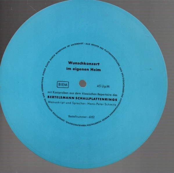 Cover zu Unknown Artist - Wunschkonzert Im Eigenen Heim | Flexi-disc, 7