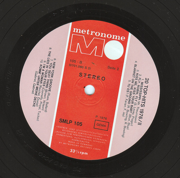 Cover zu Unknown Artist - 20 Top Hits | 1976 | Vinyl | Pop | Germany