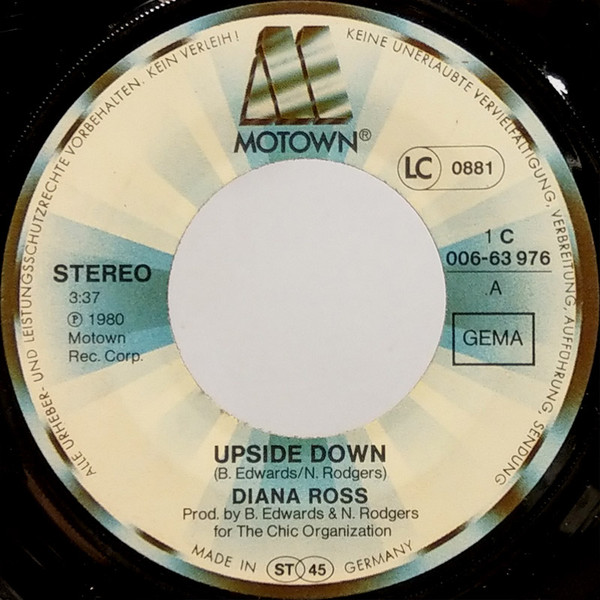 Cover zu Diana Ross - Upside Down | 1980 | Vinyl, Stereo, 45 RPM, 7
