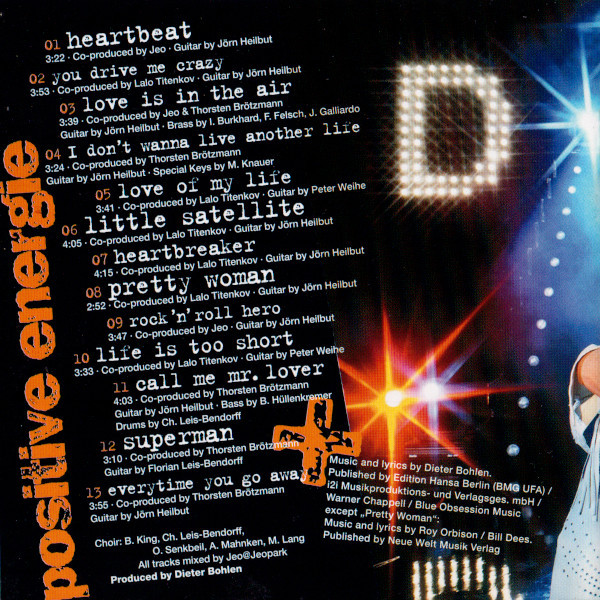 Cover zu Daniel Küblböck - Positive Energie | 2003 | Vinyl | Electronic, Rock, Pop | Germany