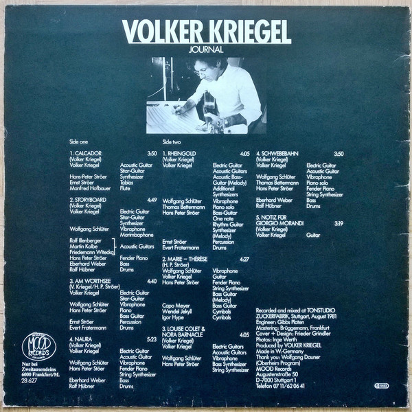 Cover zu Volker Kriegel - Journal | 1981 | Vinyl | Jazz | Germany