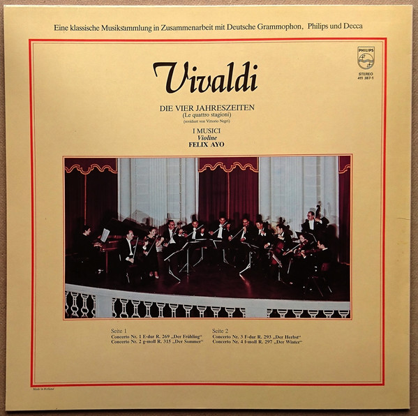 Cover zu Antonio Vivaldi / I Musici / Félix Ayo - Die Vier Jahreszeiten | Vinyl | Classical | Germany